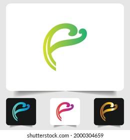 F letter logo modern abstract gradient design