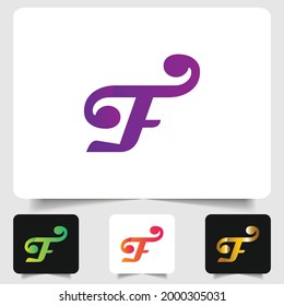 F logotipo de letra diseño de gradiente abstracto moderno