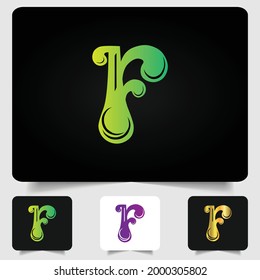 F letter logo modern abstract gradient design