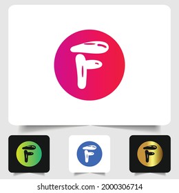 F logotipo de letra diseño de gradiente abstracto moderno