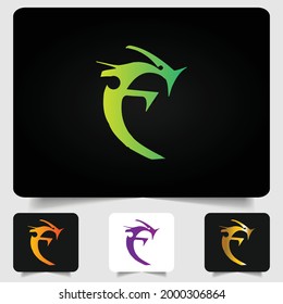 F logotipo de letra diseño de gradiente abstracto moderno