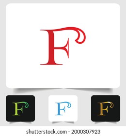 F letter logo modern abstract gradient design
