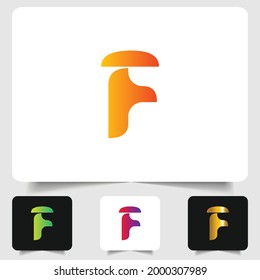 F logotipo de letra diseño de gradiente abstracto moderno