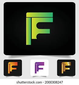 F logotipo de letra diseño de gradiente abstracto moderno