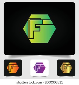 F letter logo modern abstract gradient design