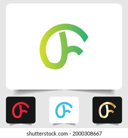 F logotipo de letra diseño de gradiente abstracto moderno