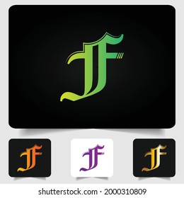 F logotipo de letra diseño de gradiente abstracto moderno