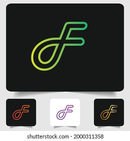 F logotipo de letra diseño de gradiente abstracto moderno