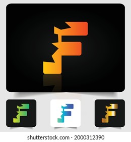F letter logo modern abstract gradient design