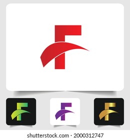 F letter logo modern abstract gradient design