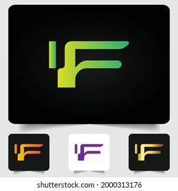 F logotipo de letra diseño de gradiente abstracto moderno