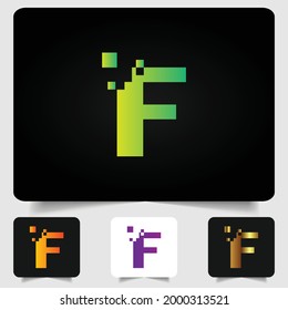 F logotipo de letra diseño de gradiente abstracto moderno