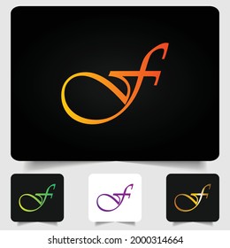 F logotipo de letra diseño de gradiente abstracto moderno