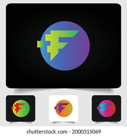 F letter logo modern abstract gradient design
