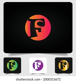 F letter logo modern abstract gradient design