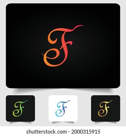 F letter logo modern abstract gradient design