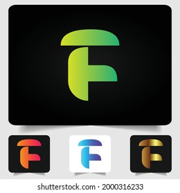 F logotipo de letra diseño de gradiente abstracto moderno
