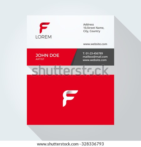F Letter Logo Modern Simple Abstract. Corporate Business card design template