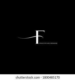 F letter logo monochrome design on black background.F letter design for business logo