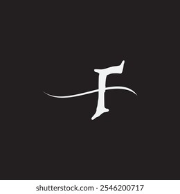 Diseño monocromo del logotipo de la letra F en negro