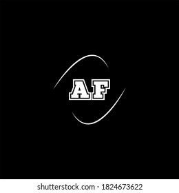 A F letter logo monogram design on black color background. monogram