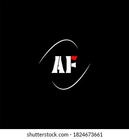 A F letter logo monogram design on black color background. monogram