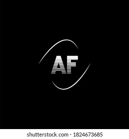 A F letter logo monogram design on black color background. monogram
