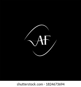 A F letter logo monogram design on black color background. monogram