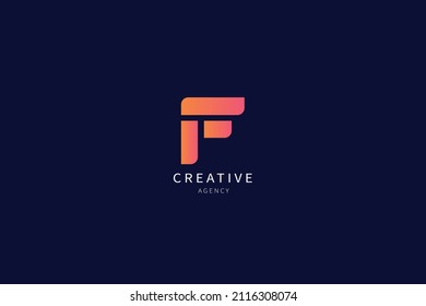 F Letra logo Monograma Diseño minimalista
