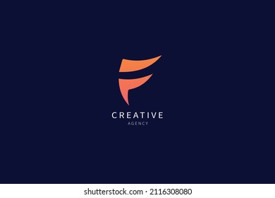 F Letter Logo Monogram Minimalist Design