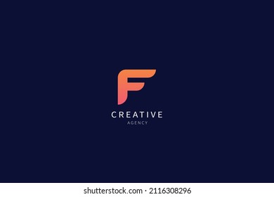 F Letter Logo Monogram Minimalist Design