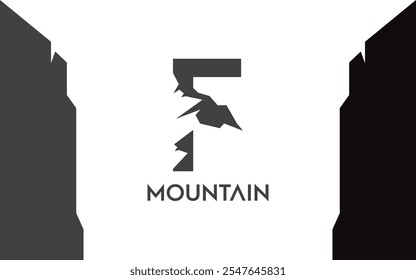 F Letter logo mountain for identity. letter templatefor your brand