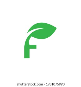 F Letter Logo natural Design Vector illustration