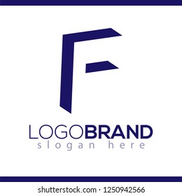 F Letter logo in negative space