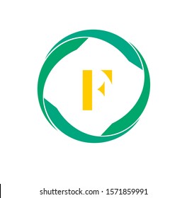 F letter logo with nice background.