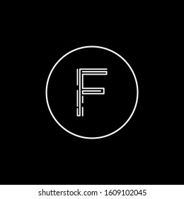F letter logo with nice black background.F letter icon.