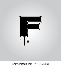 F letter logo with nice gradient white background. F letter icon. F.