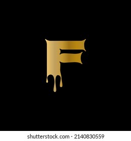 F letter logo with nice gradient black background. F letter icon. F.