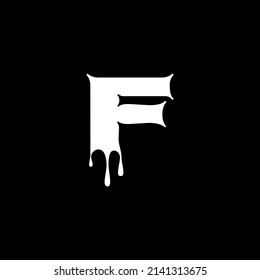 F letter logo with nice gradient black background. F letter icon. F.