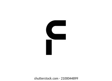 F letter logo on luxury background. F monogram initials concept. FC icon design. CF elegant and Professional black color alphabet icon on white background.