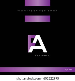 F & A Letter logo with packaging design template
