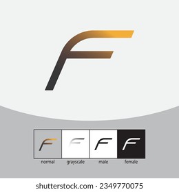F-Buchstaben-Logo. Rot und Gelb. - Vektorgrafik