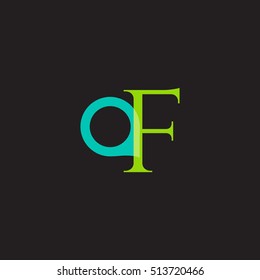 A & F Letter logo rounded design vector element
