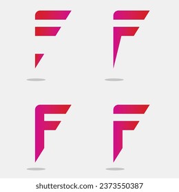 F letter logo set design