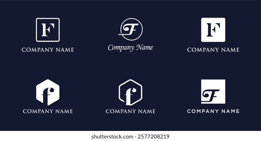 F Letter Logo Set Monogram style, bundle vector