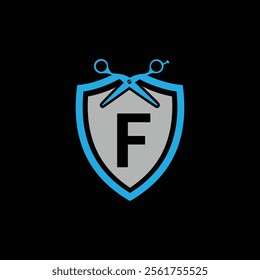 F letter Logo with Shield, F shield logo design template