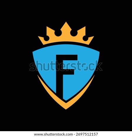 F letter Logo with Shield, F shield logo design template	
