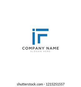 I and F Letter Logo Template Design Vector, Emblem, Design Concept, Creative Symbol, Icon