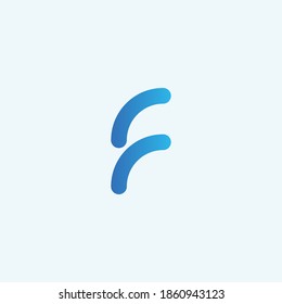 F Letter Logo Template.  Vector creative abstract template for digital communication concept.