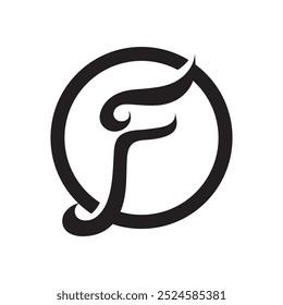 F letter logo template  vector
